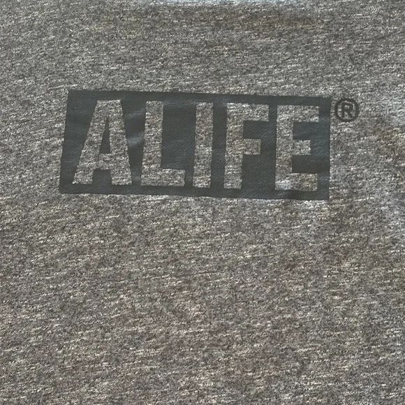 ALIFE- Heather Charcoal Grey Knit Fabric T-Shirt-Men's Small-Short Sleeve Casual - Picture 2 of 6
